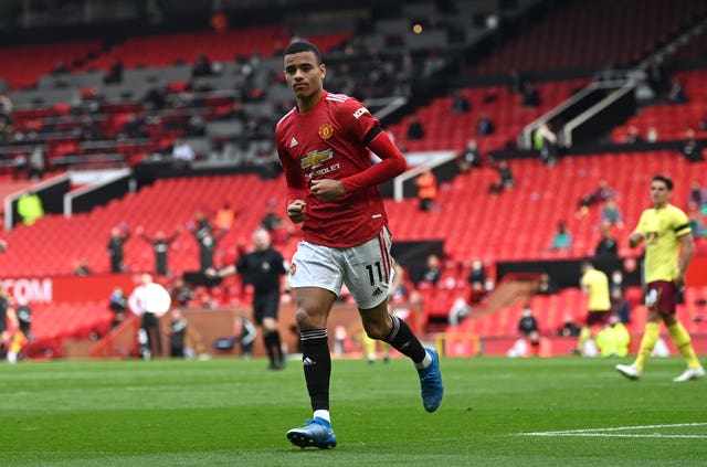 Mason Greenwood bagged a brace in Manchester United's win over Burnley (Gareth Copley/PA)