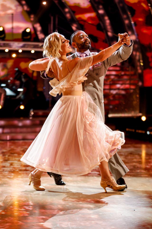 Amy Dowden and JB Gill dancing on Strictly Come Dancing 2024