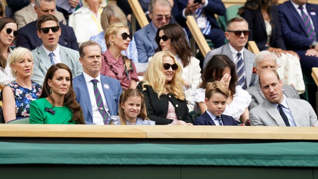 The Prince and Princess of Wales, with Prince George and Princess Charlotte in the Royal Box