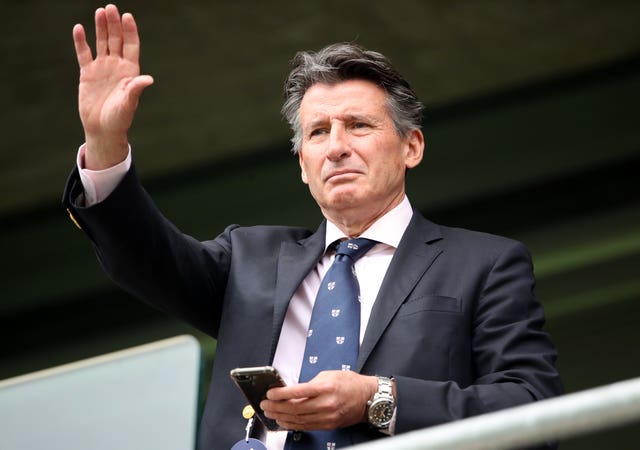 Lord Sebastian Coe in the stands on day four of the Ashes Test match at Edgbaston, Birmingham.