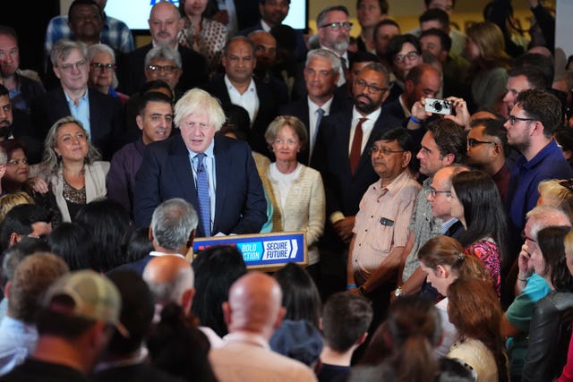 Boris Johnson delivers a speech in central London (James Manning/PA)