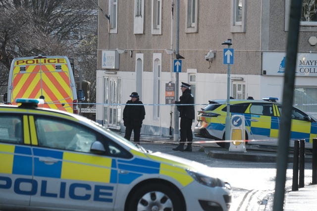 A police cordon near West Hoe Road