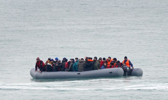 A group thought to be migrants adrift in a dinghy in the Channel