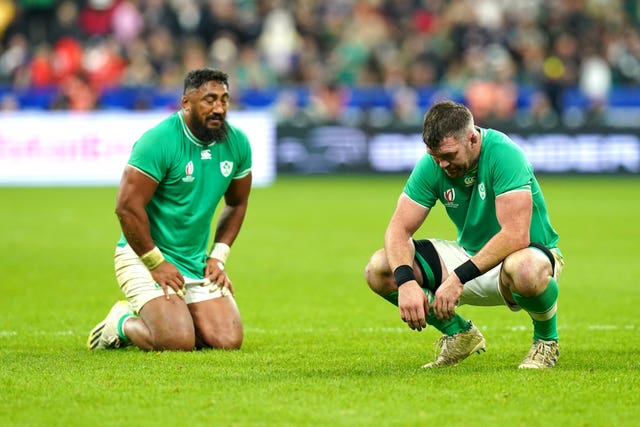 Bundee Aki, left, and Peter O’Mahony, right, are nursing injuries