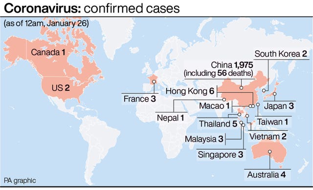 Coronavirus: confirmed cases