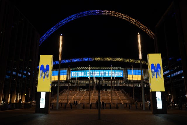 Ukraine will play England at Wembley on Sunday 