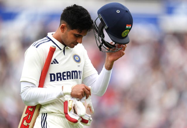 Shubman Gill looks dejected after being run out