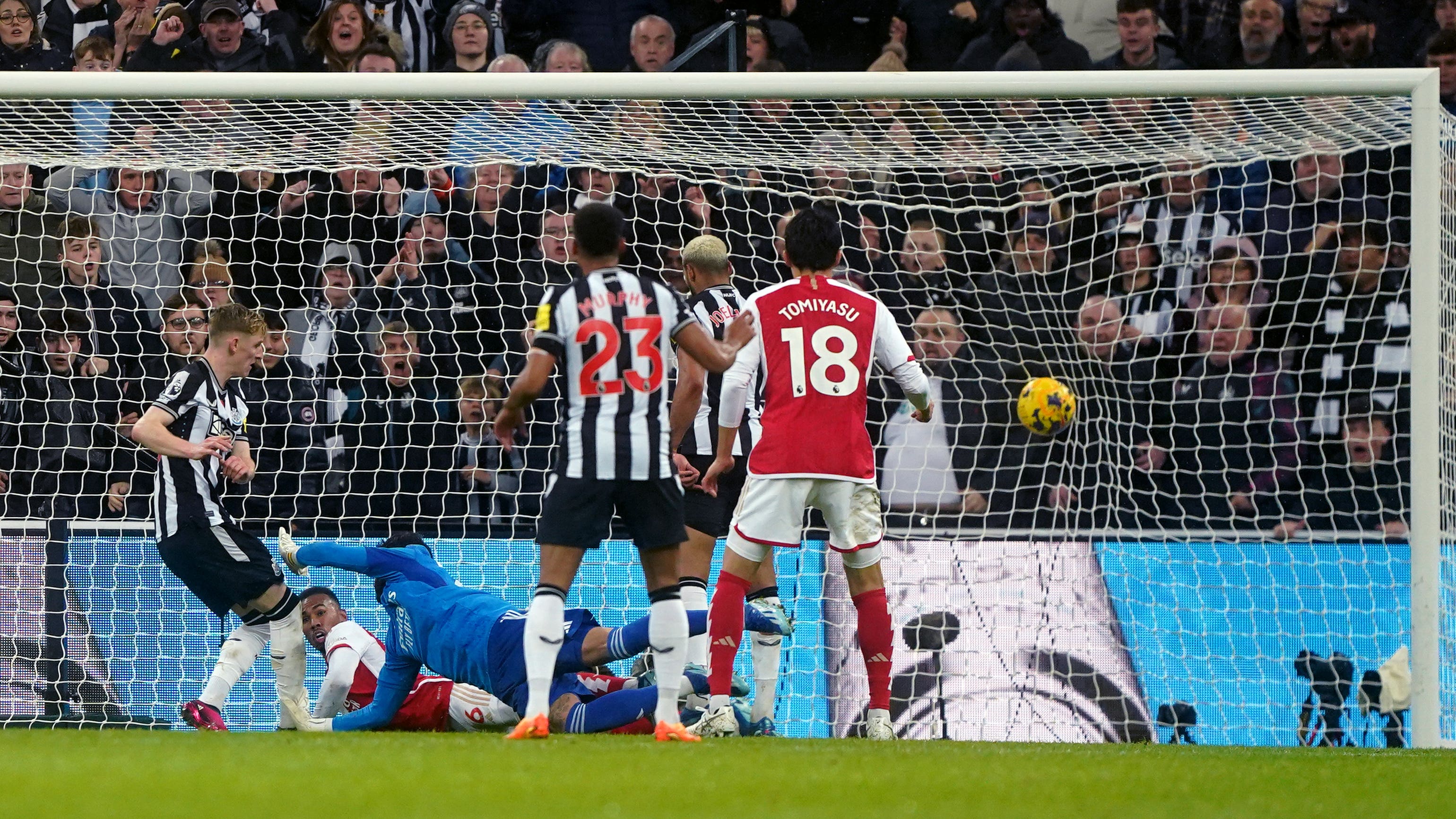 Anthony Gordon scored a controversial winner for Newcastle against Arsenal (Owen Humphreys/PA)