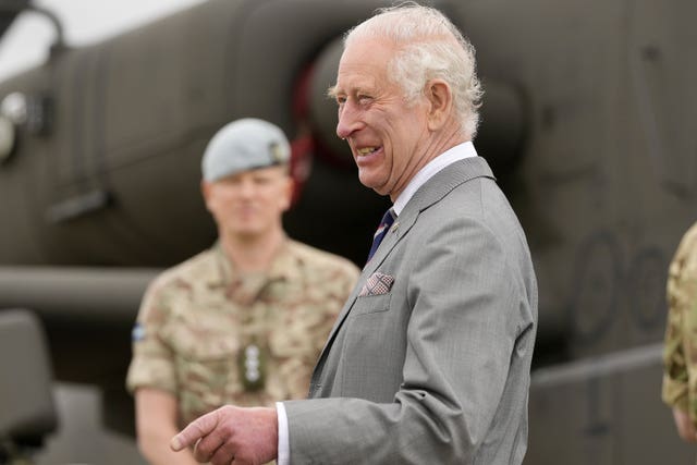 Charles spoke to service personnel during his visit to the Army Aviation Centre