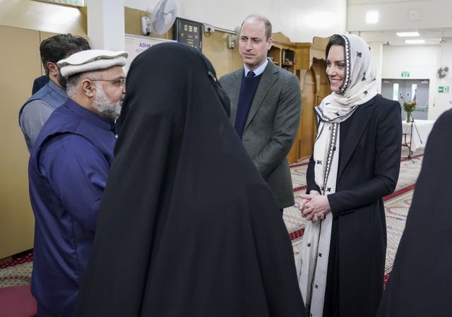 The Prince and Princess of Wales during a visit to the Hayes Muslim Centre in west London