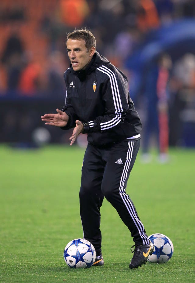 Phil Neville during his time as Valencia coach