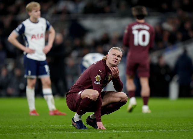 Haaland waits for a VAR decision