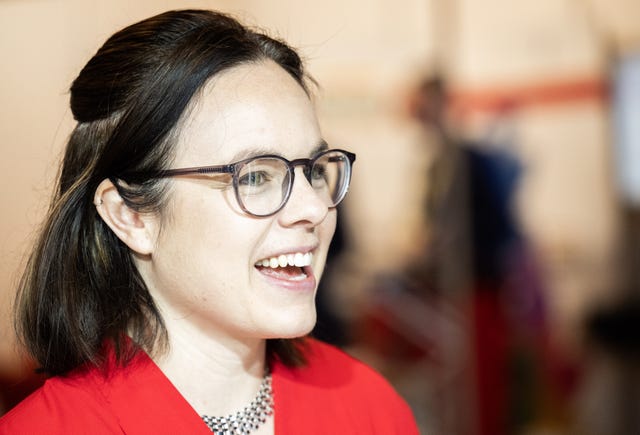 Side view of Kate Forbes smiling
