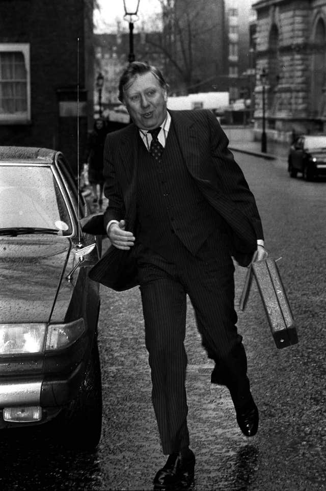 Roy Hattersley arriving in Downing Street