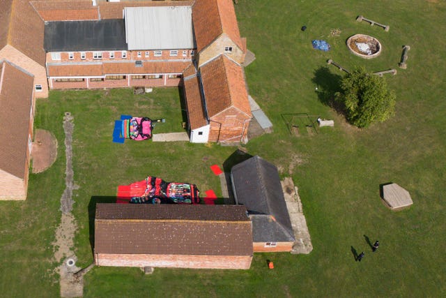 The summer camp in Stathern, Leicestershire, seen from above