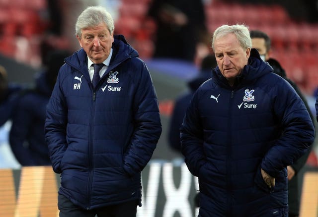 Crystal Palace manager Roy Hodgson, left, with Ray Lewington