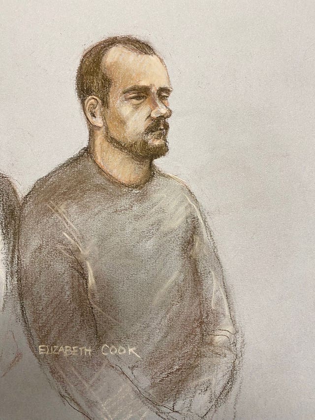 A sketch of Barrow from an earlier court hearing (Elizabeth Cook/PA)
