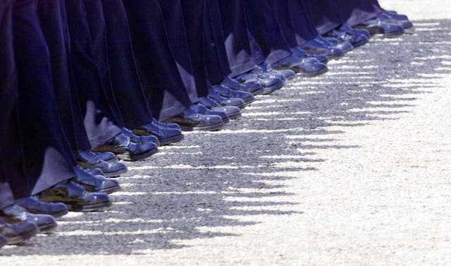 Soldiers line up (Sean Dempsey/PA)