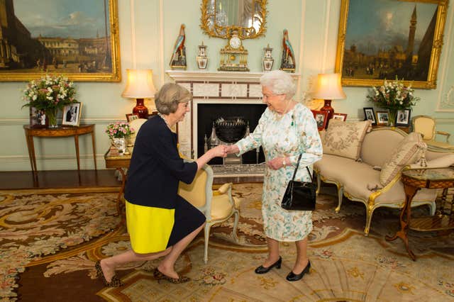 Theresa May and the Queen 