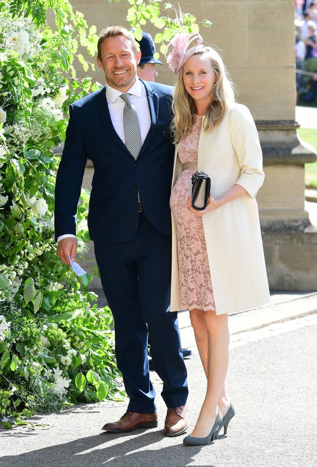 Jonny Wilkinson with his pregnant partner Shelley Jenkins (Ian West/PA)