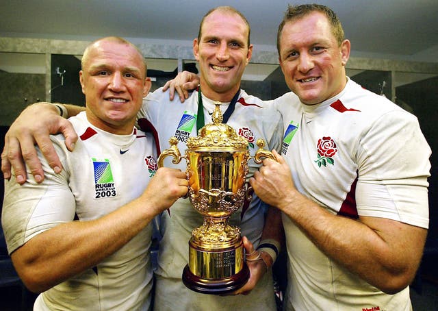 Neil Back, Lawrence Dallaglio and Richard Hill formed the starting back row against New Zealand in Wellington 