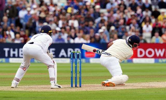Rishabh Pant reverse-sweeps Jack Leach and is caught by Joe Root