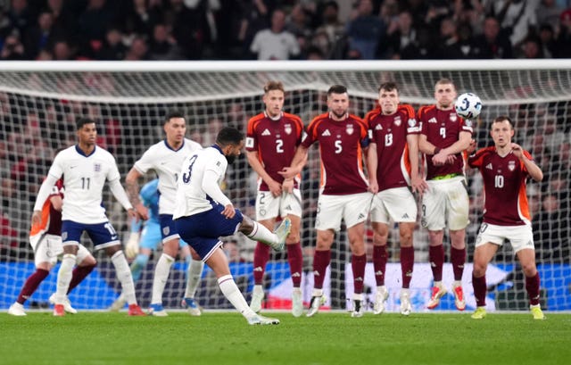 Reece James curled home a stunning first-half free-kick