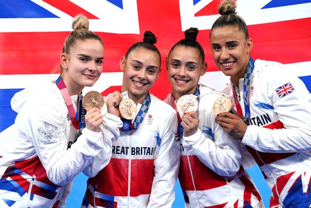 Great Britain's bronze-winning gymnasts