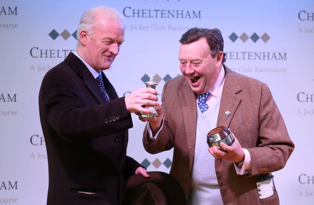 Willie Mullins with his "great mate" Nicky Henderson (right)