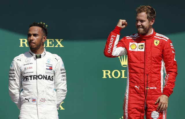 Sebastian Vettel, right, is trailing Lewis Hamilton by 30 points in the title race