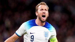 Harry Kane celebrates scoring England’s third (John Walton/PA)