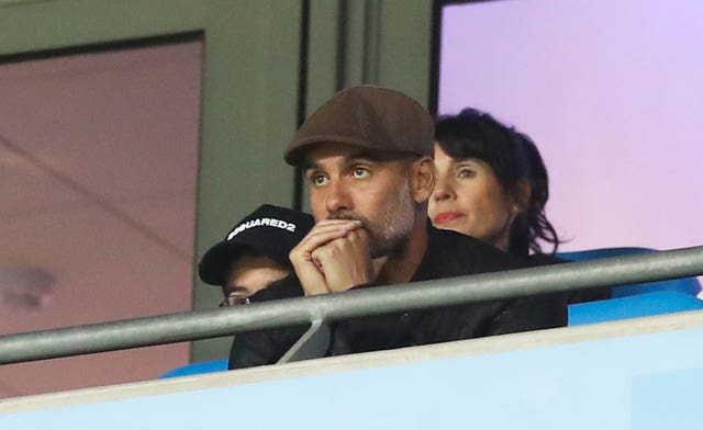 Pep Guardiola was forced to watch from the stands after being sent off against Liverpool last season