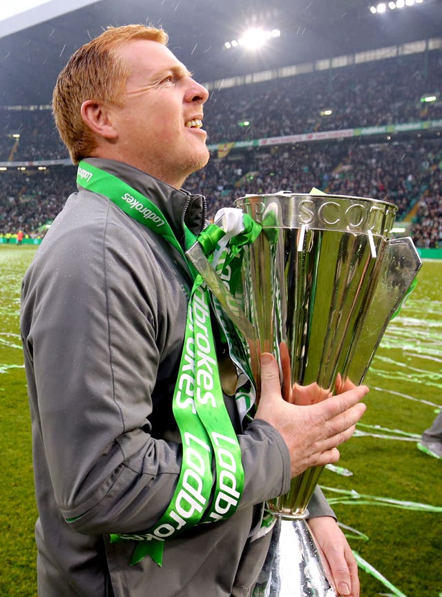 Neil Lennon got his hands on the Premiership trophy again