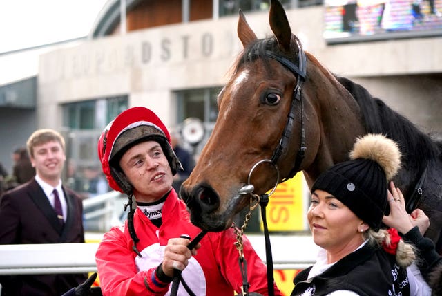 Home By The Lee and JJ Slevin after winning at Leopardstown