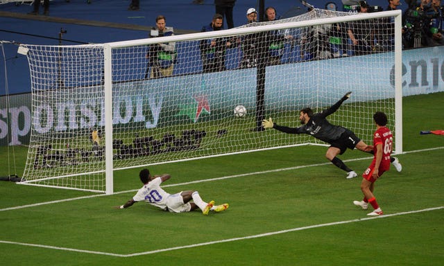 Vinicius Junior scored Real Madrid's winner in the 2022 Champions League final against Liverpool