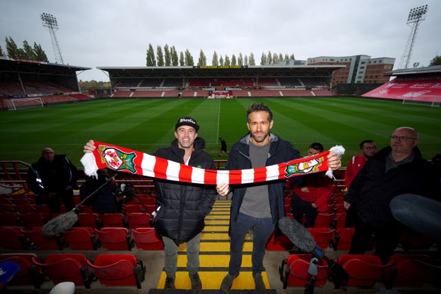 Rob McElhenney and Ryan Reynolds at the Racecourse