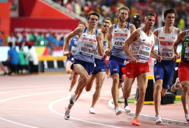 Wightman (left) came fifth in the 1500m final at last year's World Championships (Martin Rickett/PA).