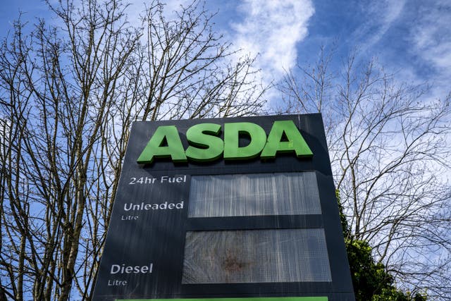 View of an Asda fuel sign