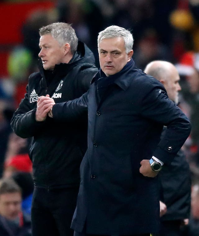 Jose Mourinho saw his Tottenham side lose at former team Manchester United 