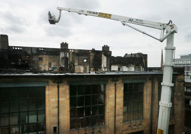 The Mackintosh building at the Glasgow School of Art was badly damaged in the 2014 fire (Danny Lawson/PA)