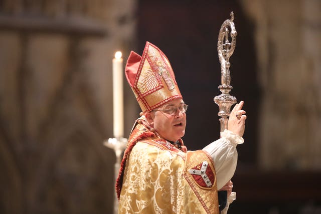 Stephen Cottrell, gives a blessing during his enthronement as the 98th Archbishop of York