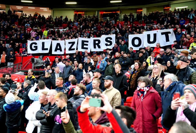 Manchester United fans protest against the Glazer family in April