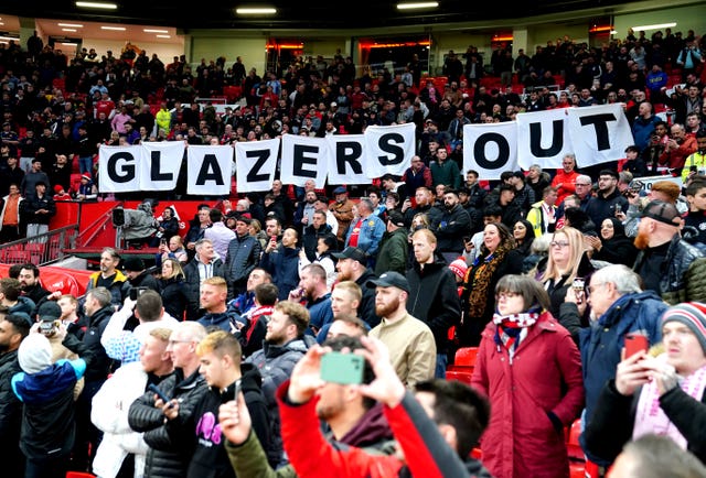 Manchester United fans protest against the Glazer family in April