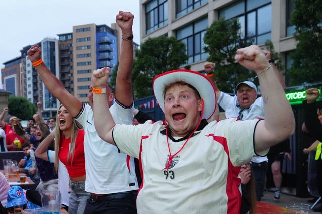 Fans watching England v Argentina