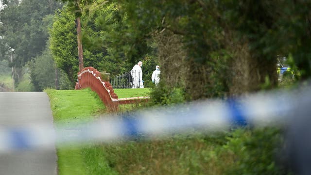 Forensic officers at scene in the Drummeer Road area of Maguiresbridge
