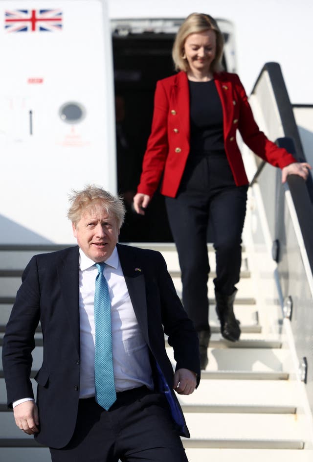 Liz Truss and Boris Johnson