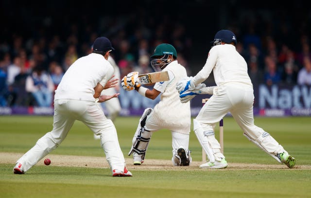 Babar Azam in action during the 2018 Lord's Test.