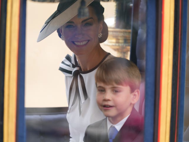 The Princess of Wales and her son Prince Louis in a carriage during last year's Trooping the Colour ceremony