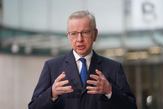 Housing Secretary Michael Gove has insisted the Government is committed to banning no-fault evictions before an election (Lucy North/PA)