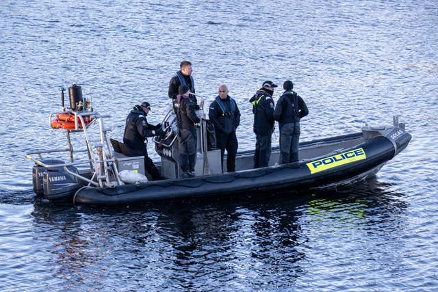 A police recovery operation on the River Dee